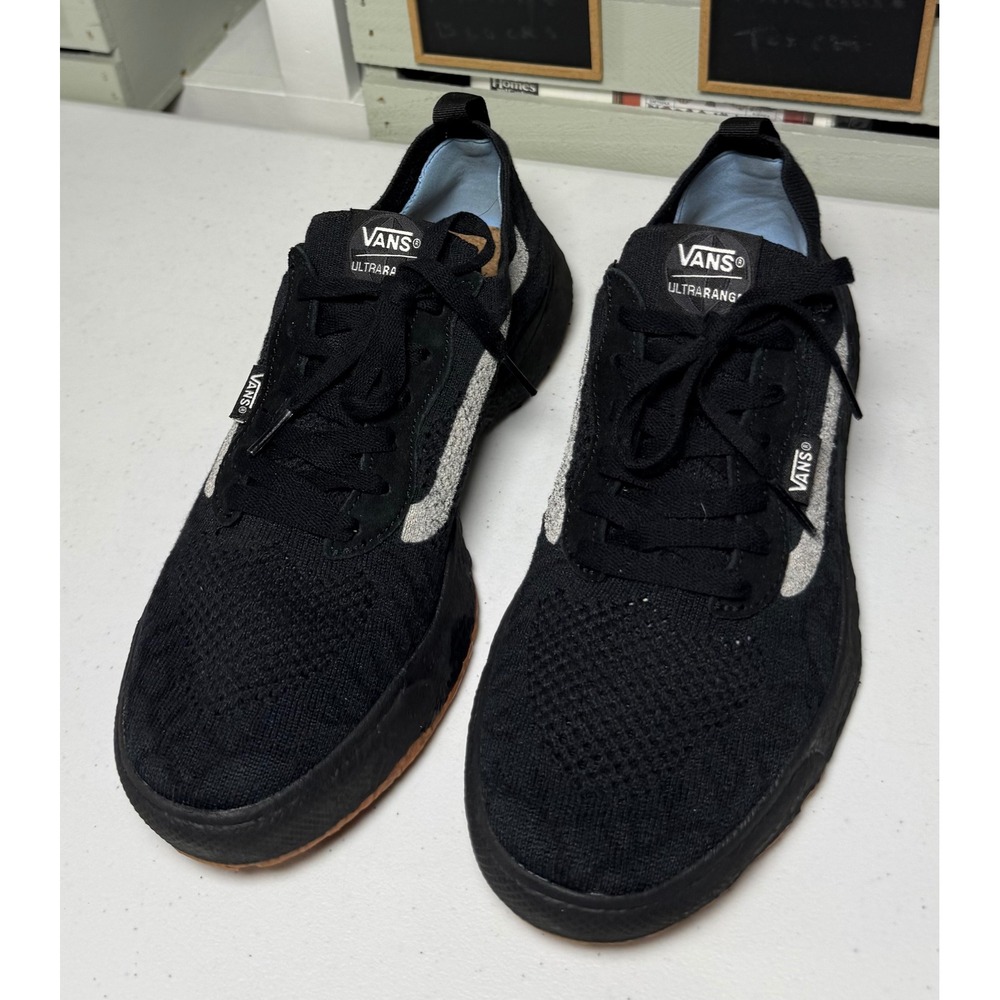 Vans UltraRange VR3 Black Marshmallow Knit Sneakers Mens 10 Womens 11.5 721356